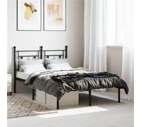 vidaXL Bedframe met hoofdbord metaal zwart 120x200 cm374337 Noir G