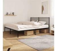 vidaXL Cadre de lit métal avec tête de lit Noir 180x200 cm – Lit double