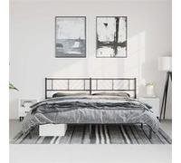 vidaXL Bedframe met hoofdbord metaal zwart 183x213 cm372184 Noir G