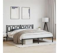 vidaXL Cadre de lit en métal avec tête de lit noir 183 x 213 cm sans matelas
