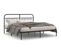 vidaXL Bedframe met hoofdbord metaal zwart 183x213 cm376605 Noir G