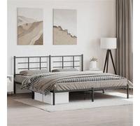 vidaXL Cadre de lit métal 355567 sans matelas avec tête de lit noir 193x203 cm