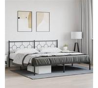 vidaXL Bedframe met hoofdbord metaal zwart 200x200 cm376233 Noir G