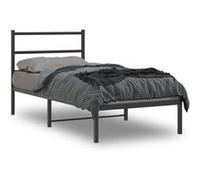 vidaXL Bedframe met hoofdbord metaal zwart 90x200 cm355358 Noir G