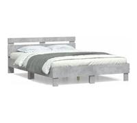 vidaXL Cadre de lit sans matelas gris béton 150x200 cm