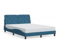 vidaXL Cadre de lit sans matelas bleu 140x200 cm velours