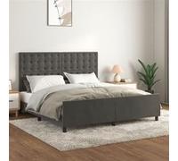 vidaXL Cadre de lit sans matelas gris foncé velours