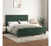 vidaXL Bedframe met hoofdeinde fluweel donkergroen 180x200 cm3125955 Vert G