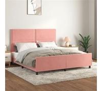 vidaXL Bedframe met hoofdeinde fluweel roze 180x200 cm3125713 Rose G