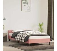 vidaXL Cadre de lit avec tête de lit Rose 100x200 cm Velours