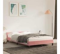 vidaXL Cadre de lit avec tête de lit Rose 120x200 cm Velours
