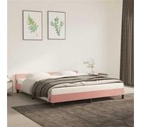 vidaXL Cadre de lit avec tête de lit Rose 160x200 cm Velours