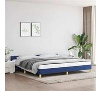 vidaXL Cadre de lit avec tête de lit Bleu 200 x 200 cm Tissu