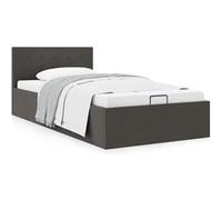 vidaXL Bedframe met hydraulische opslag stof donkergrijs 90x200 cm 285570 Gris G