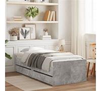 vidaXL Bedframe met lades betongrijs 75x190 cm Small Single3207360 Gris G