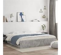 vidaXL Cadre de lit avec tiroirs sans matelas gris béton 200x200 cm