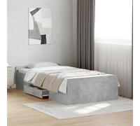 vidaXL Bedframe met lades bewerkt hout betongrijs 75x190 cm3280352 Gris G
