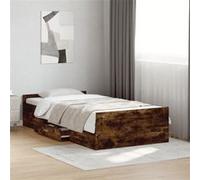 vidaXL Cadre de lit avec tiroirs sans matelas chêne fumé 90x190 cm