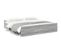 vidaXL Cadre de lit 3280270 avec tiroirs Bois traité Gris Sonoma chêne 200x200 cm