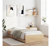 vidaXL Cadre de lit avec tiroirs 100x200 cm Chêne Sonoma – Sommier à lattes, sans matelas