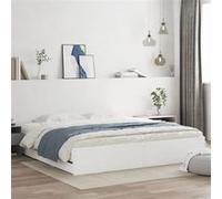 vidaXL Bedframe met lades bewerkt hout wit 200x200 cm3207245 Blanc G