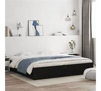 vidaXL Cadre de lit avec tiroirs Double sans matelas Noir 180x200 cm Bois d'ingénierie