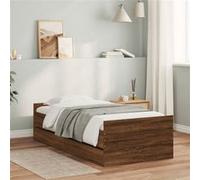 vidaXL Cadre de lit avec tiroirs sans matelas chêne marron 90x190 cm