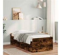 vidaXL Cadre de lit avec tiroirs sans matelas chêne fumé 90x200 cm