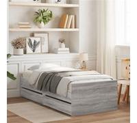 vidaXL Bedframe met lades grijs sonoma eikenkleurig 100x200 cm3207341 Gris G