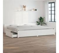 vidaXL Cadre de lit avec tiroirs Blanc 180x200 cm Super King 3103575