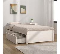 vidaXL Cadre de lit simple avec tiroirs 3103454 75x190 cm Blanc