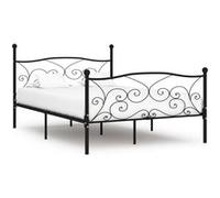 vidaXL Bedframe met lattenbodem metaal zwart 140x200 cm284457 Noir G