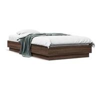 vidaXL Bedframe met LED-verlichting bruin eikenkleurig 90x190 cm839545 Marron G