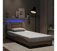 vidaXL Bedframe met LED-verlichting kunstleer cappuccino 80x200 cm3213896 Cappuccino G