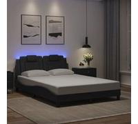 vidaXL Cadre de lit avec lumières LED gris 120x200 cm similicuir