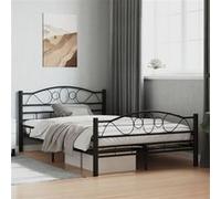 vidaXL Bedframe staal zwart 120x200 cm285287 Noir G