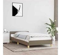 vidaXL Bedframe zonder matras 100x200 cm stof taupe347395 Taupe G
