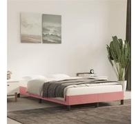 vidaXL Cadre de lit rembourré double avec sommier à lattes 120x190 cm Velours Rose