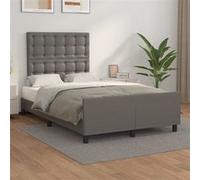 vidaXL Cadre de lit avec tête de lit gris 120x190 cm similicuir