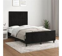 vidaXL Bedframe zonder matras 120x200 cm fluweel zwart3125869 Noir G