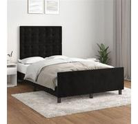 vidaXL Cadre de lit + tête 120x200 cm - Noir velours