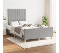 vidaXL Cadre de lit avec tête de lit Gris clair 120x200 cm Tissu