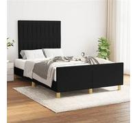 vidaXL Cadre de lit avec tête de lit Noir 120x200 cm Tissu