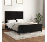 vidaXL Bedframe zonder matras 140x190 cm fluweel zwart3125875 Noir G