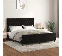 vidaXL Bedframe zonder matras 160x200 cm fluweel zwart3125948 Noir G