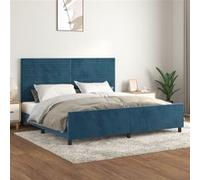 VidaXL Cadre de lit avec tête de lit 200x200 cm - Bleu foncé