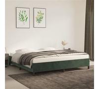 vidaXL Cadre de lit Vert foncé 200x200 cm Velours