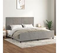 vidaXL Cadre de lit sans matelas velours - Gris clair 200x200 cm