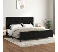 VIDAXL Cadre de Lit 200x200 cm Velours Noir