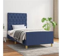 vidaXL Bedframe zonder matras 80x200 cm stof blauw3125258 Bleu G